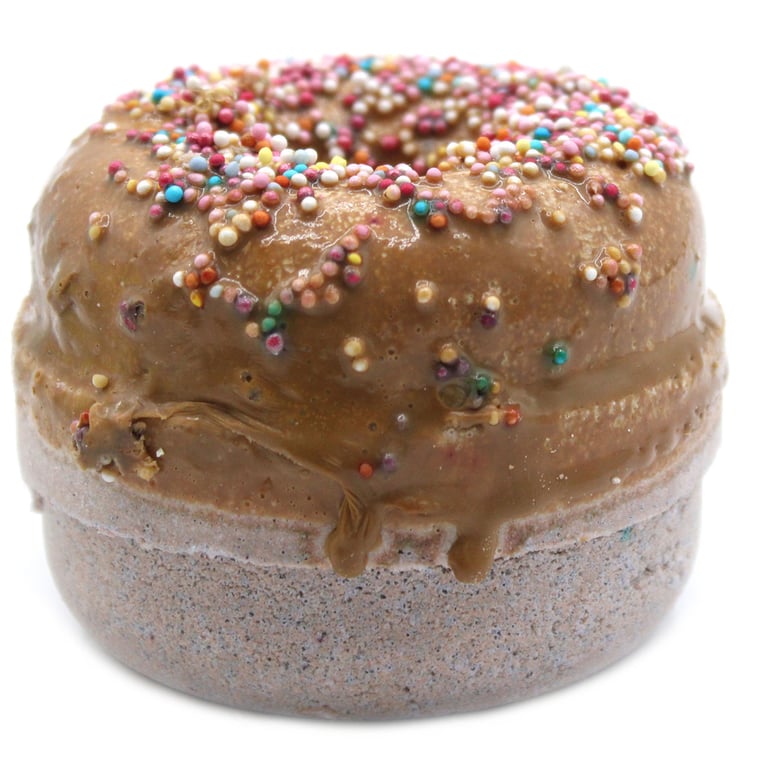 Toffee & Caramel Bath Donuts - Sugar Scrub Bath Soak Treats with Scented Caramel Bath Bombs