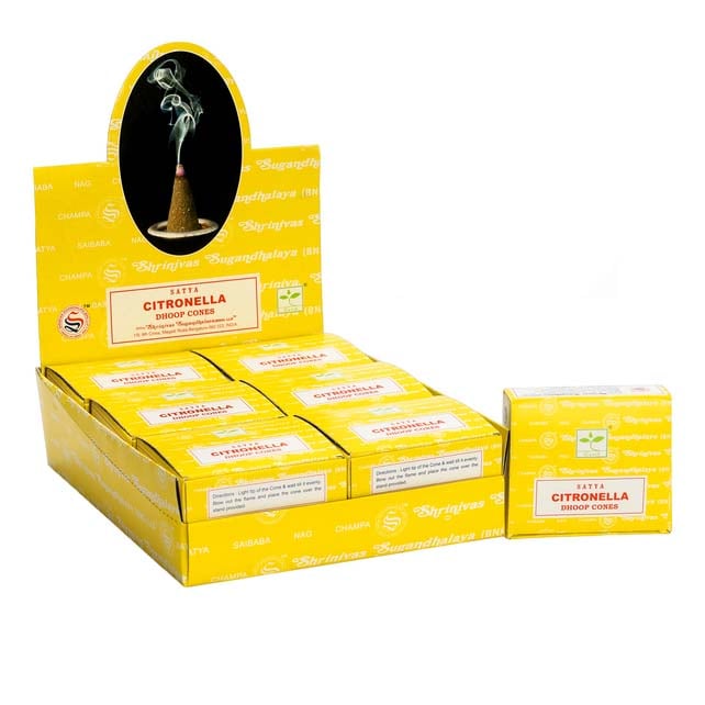 Citronella Dhoop Cones - Natural Outdoor Mosquito Repellent and Home Fragrance
