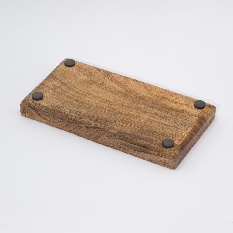 Decorative Double Trinket Tray - Mushroom Design Teal 20x10x2.5cm Organizer