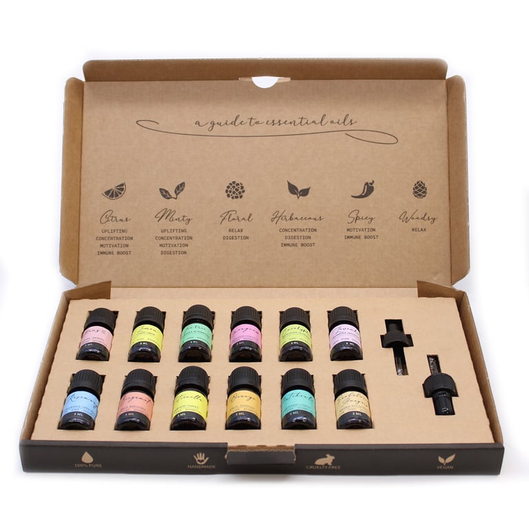 12-Piece Aromatherapy Essential Oil Set - Premium Blends by Essential Oils Co.