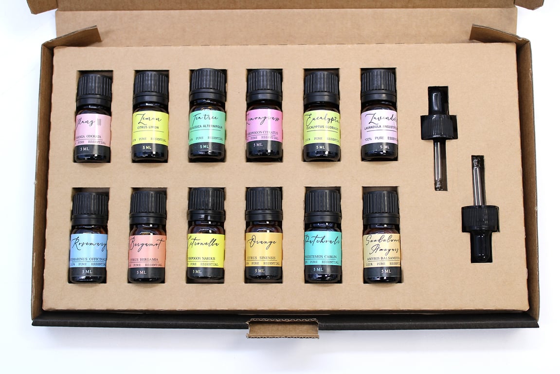 12-Piece Aromatherapy Essential Oil Set - Premium Blends by Essential Oils Co.