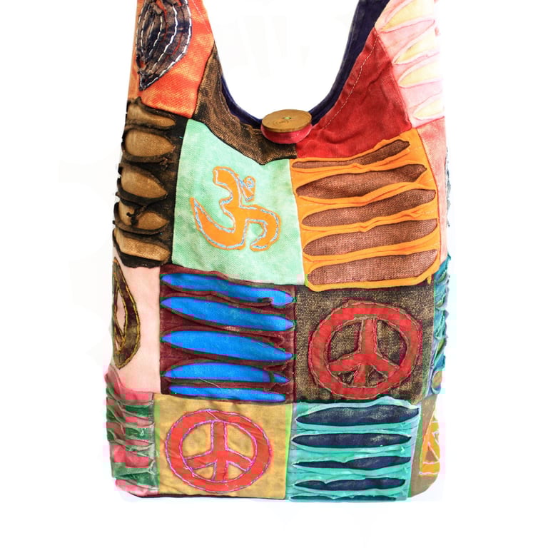 Classic Peace Sling Bags - Handcrafted Asymmetrical Design Sling Backpack for Women