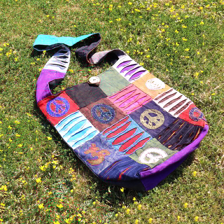 Classic Peace Sling Bags - Handcrafted Asymmetrical Design Sling Backpack for Women