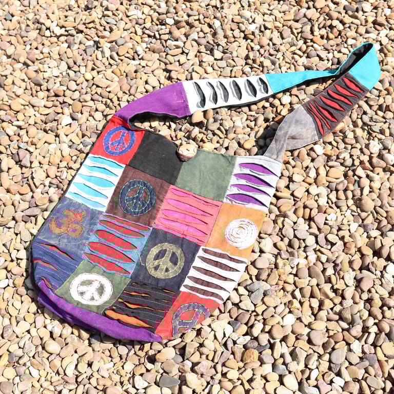 Classic Peace Sling Bags - Handcrafted Asymmetrical Design Sling Backpack for Women