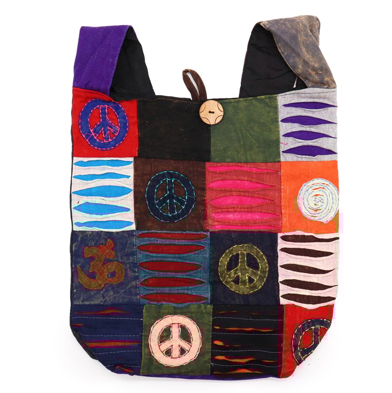 Classic Peace Sling Bags - Handcrafted Asymmetrical Design Sling Backpack for Women