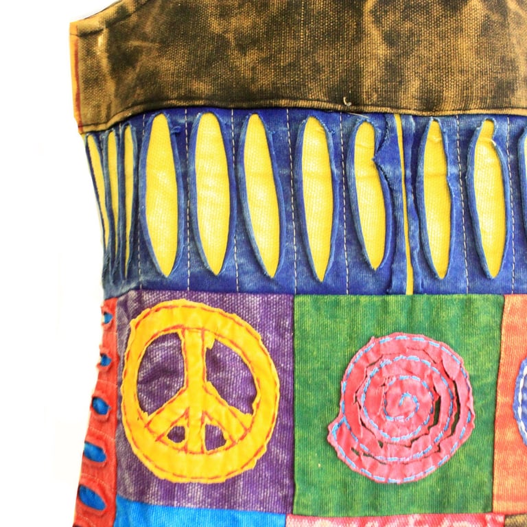 Classic Handmade Eco-Friendly Boho Peace Skirt Bags Assymetrical Vintage Style