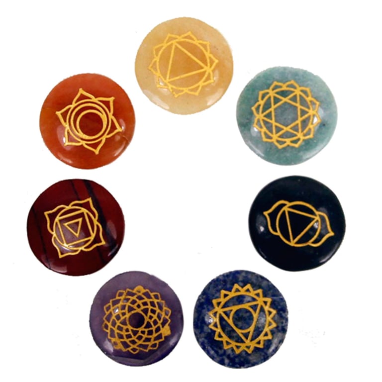 Chakra Stones Set (Rounded) - Small, Balancing Energy