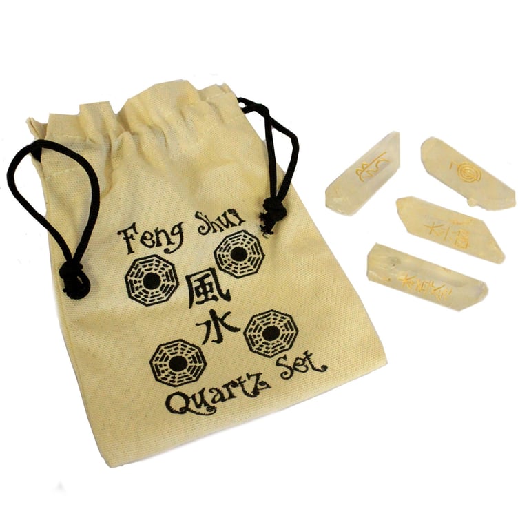 Natural Quartz Fengshui Set (4 Pieces) - Enhance Interior Balance