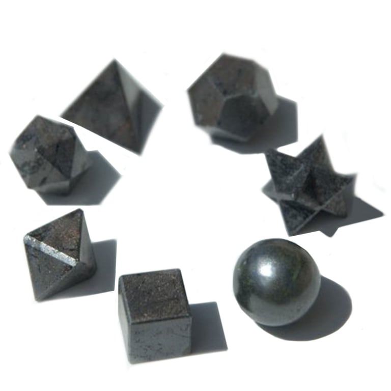 Black Agate Geometric Set (7 Pieces) - Elegant Home Decor Accessories