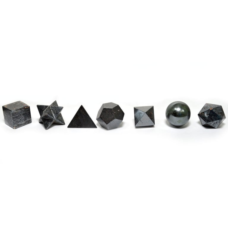 Black Agate Geometric Set (7 Pieces) - Elegant Home Decor Accessories