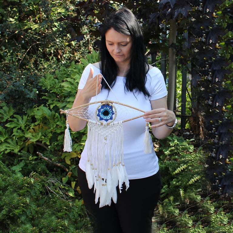 Handmade Macrame Dream Catcher Protection Evil Eye Talisman