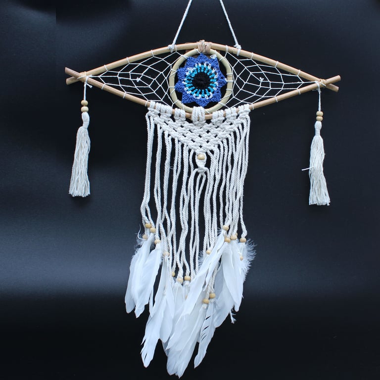 Handmade Macrame Dream Catcher Protection Evil Eye Talisman