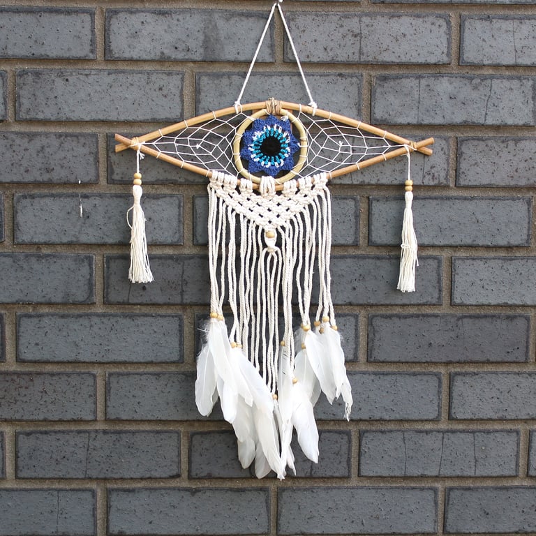 Handmade Macrame Dream Catcher Protection Evil Eye Talisman