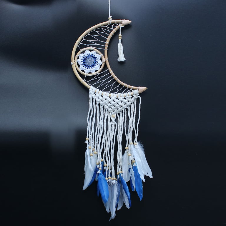 Protection Dream Catcher - Macrame Moon Home Decor for Peaceful Protection
