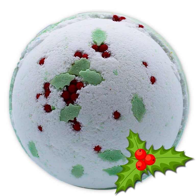 Holly Berry & Mistletoe Christmas Bath Bomb - Scented Relaxation for the Holiday Season