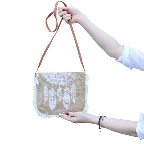 Mandela Print Fringe Handbag - Bohemian Tote Bag with Free Shipping