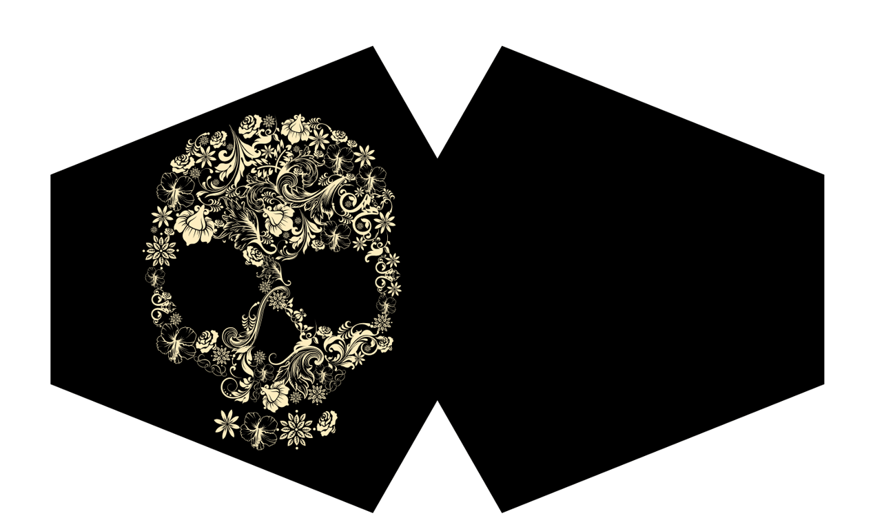 Reusable Fashion Face Mask - Flower Skull Design, Adult Size, Eco Friendly and Reusable Skin Protection