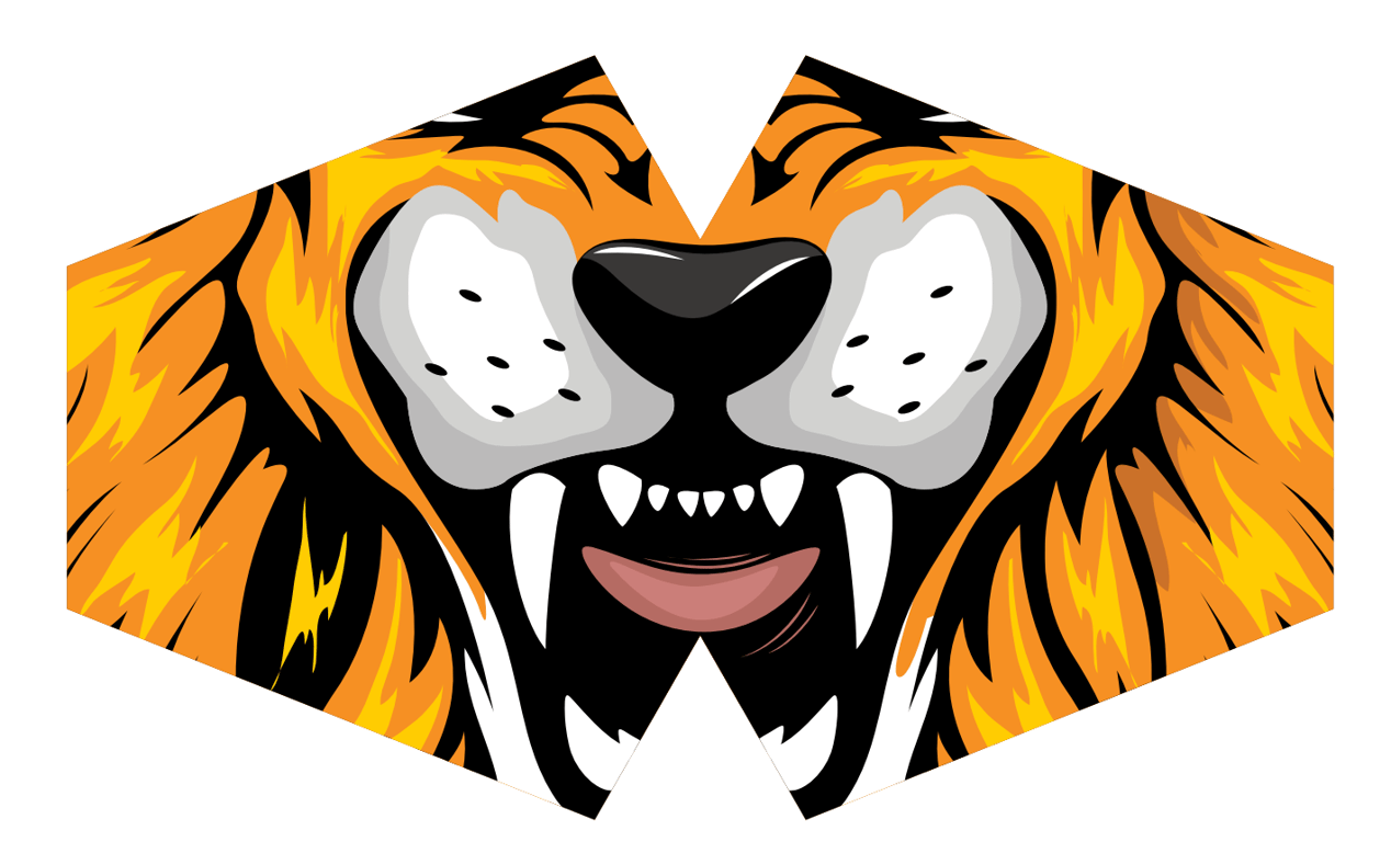 Reusable Fashion Face Mask - Adult Tiger Design, Washable and Reusable for Everyday Wear