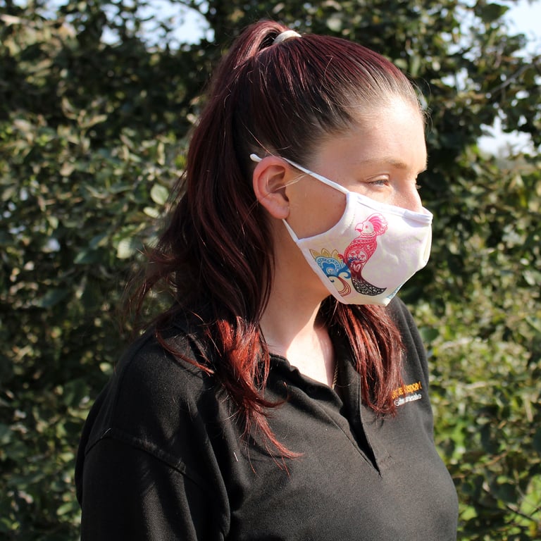 Reusable Fashion Face Covering - Mandala Parrot Adult Face Mask