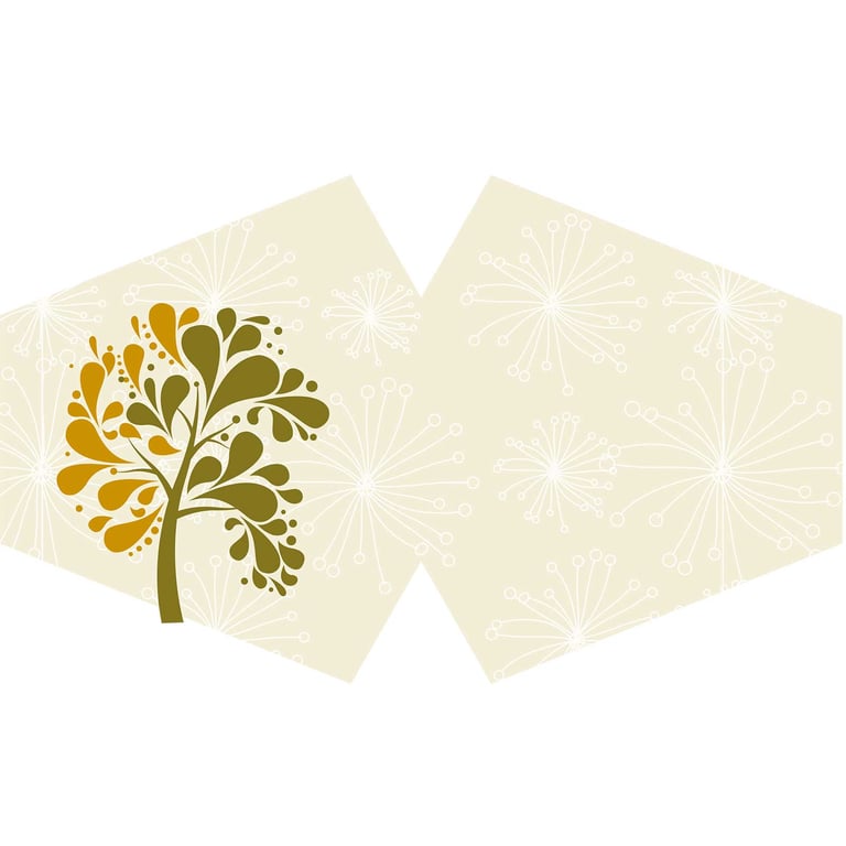 Reusable Fashion Face Covering - Golden Tree Adult Face Shield with Reusable Mask Protection