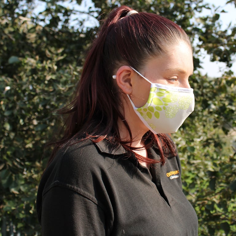 Adult Reusable Eco-Friendly Fashion Face Covering - Green Leaves Design