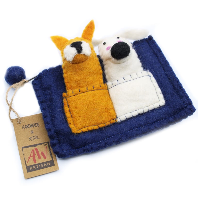 Puppy Pals Finger Puppet Play Set - Portable Kids Toy Pouch