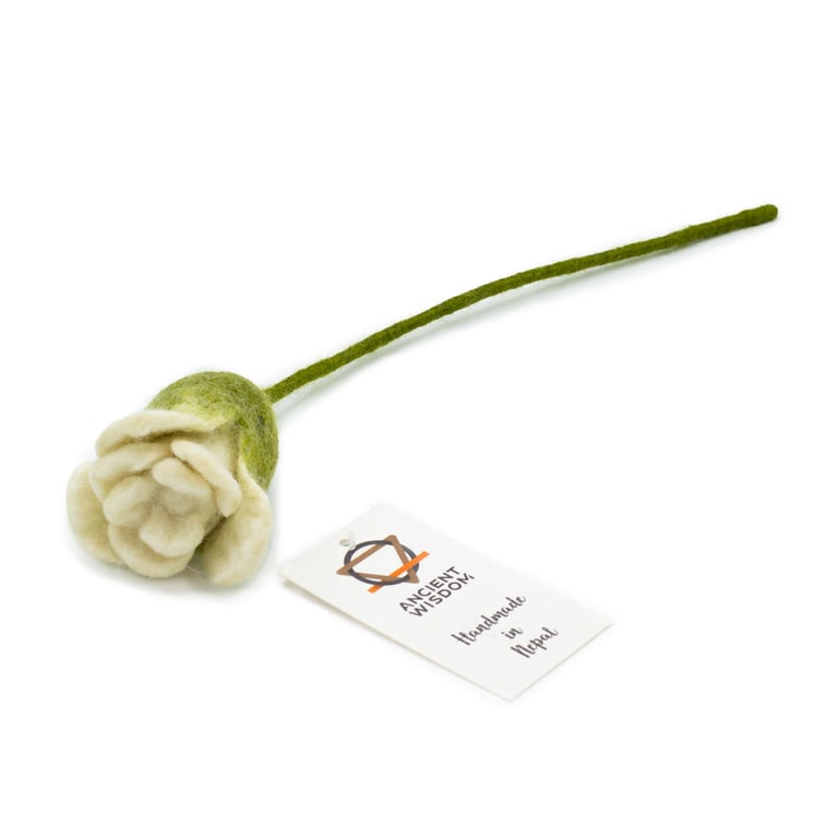 Premium White Rose Felt Flowers - Realistic Design by XYZ Brand