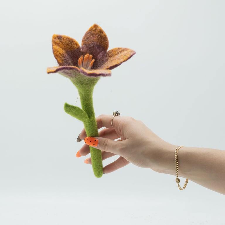 Assorted Colour Felt Lilies - Realistic Decor Flowers
