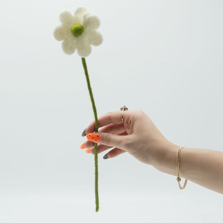 Assorted Colour Felt Daisy Flowers - Decorative & Versatile