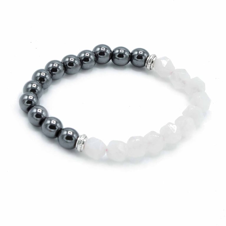 Faceted Gemstone Magnetic Rose Quartz Bracelet - Elegant Handcrafted Jewelry