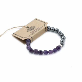 Faceted Magnetic Amethyst Gemstone Bracelet - Elegant Magnet Jewelry
