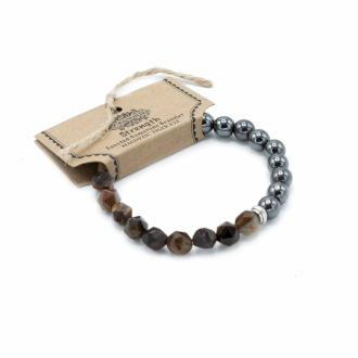 Faceted Gemstone Magnetic Tiger Eye Bracelet