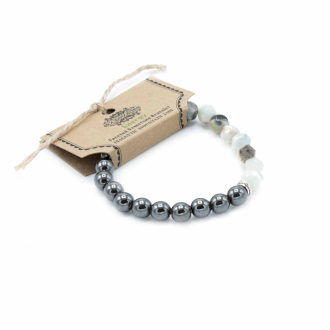 Faceted Magnetic Mountain Jade Gemstone Bracelet - Natural Jewelry Piece