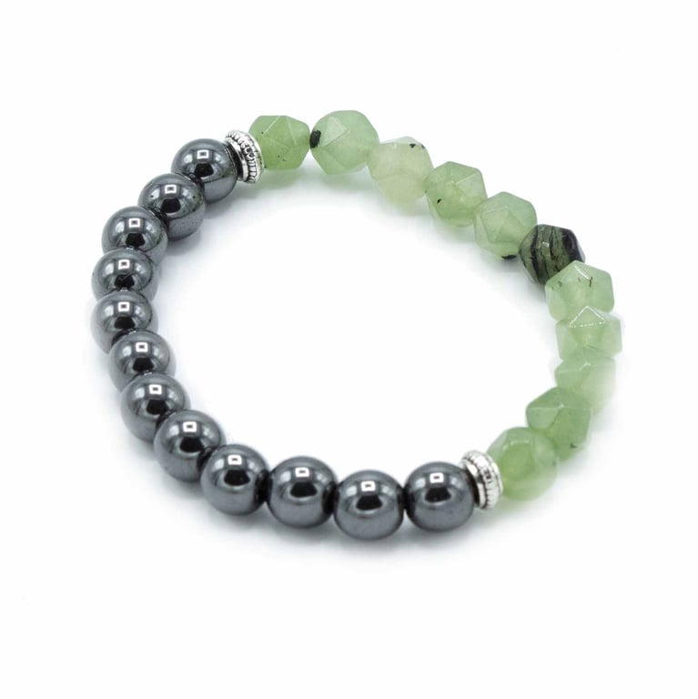 Faceted Gemstone Magnetic Jade Bracelet - Securely Fastened with Magnetics