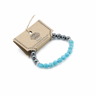 Magnetic Turquoise Faceted Gemstone Bracelet - Luxury Handcrafted Jewelry