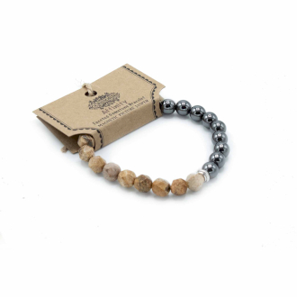 Faceted Picture Jasper Magnetic Gemstone Bracelet - Charming Magnetic Jewelry