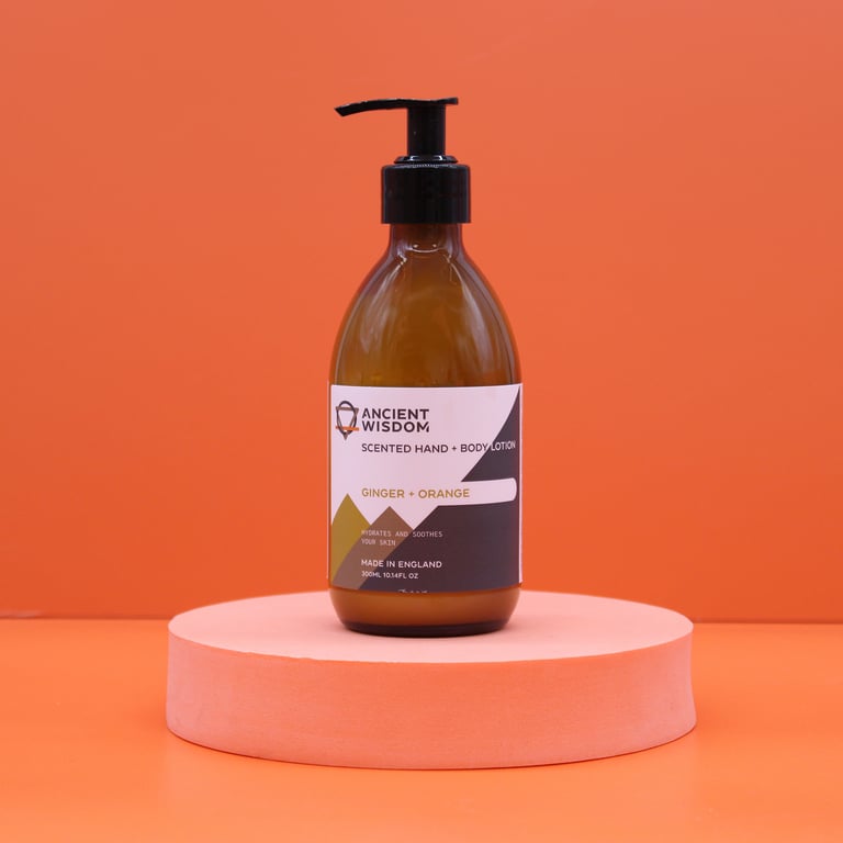 Ginger & Orange Natural Body Lotion 300ml - Moisturizing Skin Care with Ginger Scent and Fresh Orange Fragrance