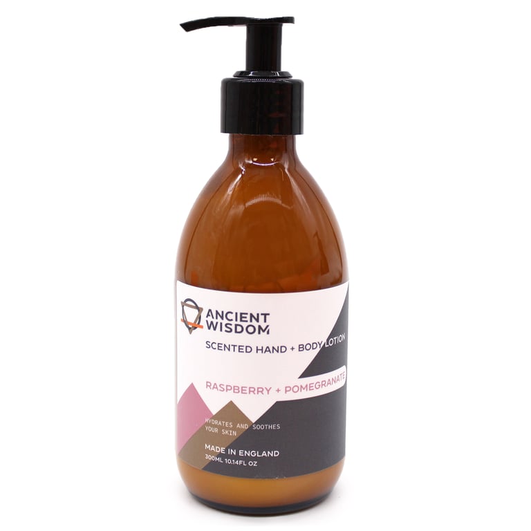Raspberry & Pomegranate Natural Skincare Lotion 300ml - Hydrating and Nourishing Body Moisturizer for Soft Skin