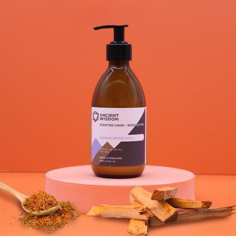 Sandalwood Silk Lotion - Natural Body Moisturizer with 300ml Hydrating Formula and Softening Sandalwood Fragrance for Skin Hydration and Softness