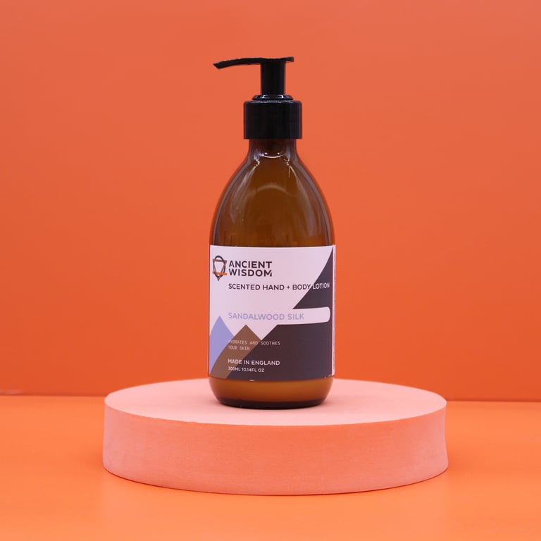 Sandalwood Silk Lotion - Natural Body Moisturizer with 300ml Hydrating Formula and Softening Sandalwood Fragrance for Skin Hydration and Softness