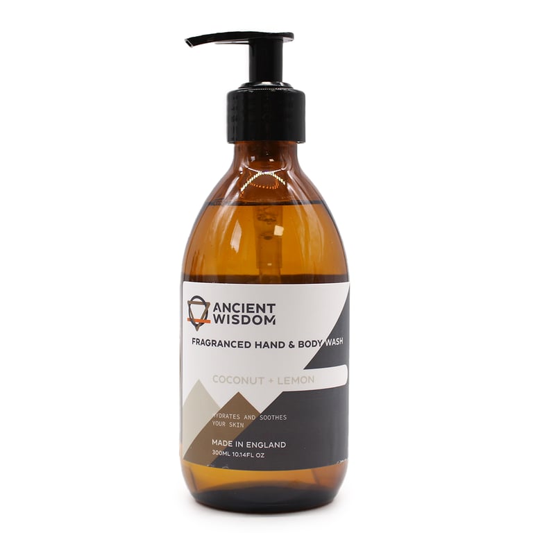 Natural Coconut & Lemon Hand and Body Wash 300ml, Gentle Fragrance Free Formula