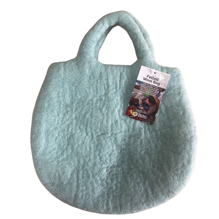 Felted Bag with Tree & Beehive Design - Eco-Friendly Carryall