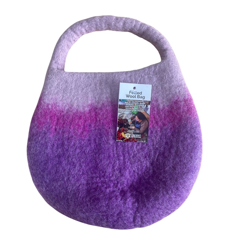 Felted Bee Bag - One Handle & Magnet - Lavender Shade Water Carrier