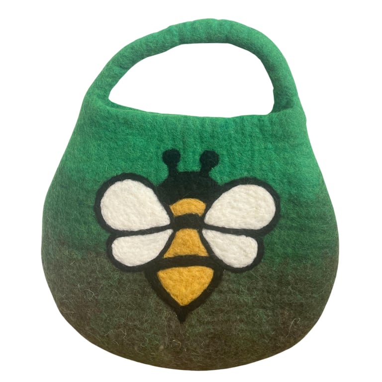 Felted Bee Bag (1 Handle & Magnet) - Garden Greens by Unspecified Brand
