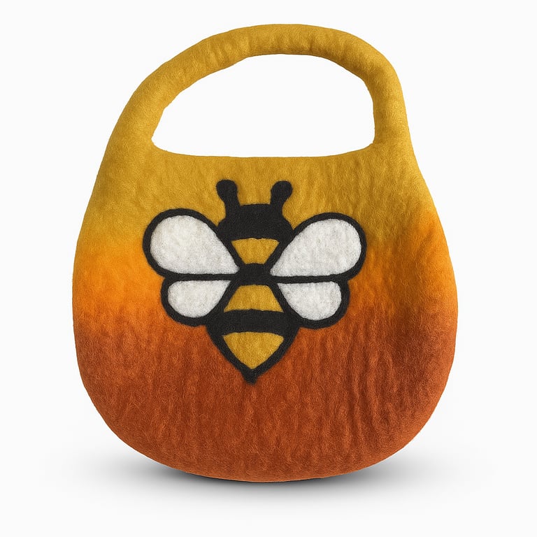 Felted Water Bag (Handle & Magnet) - Sunrise Orange (Brand Unspecified)