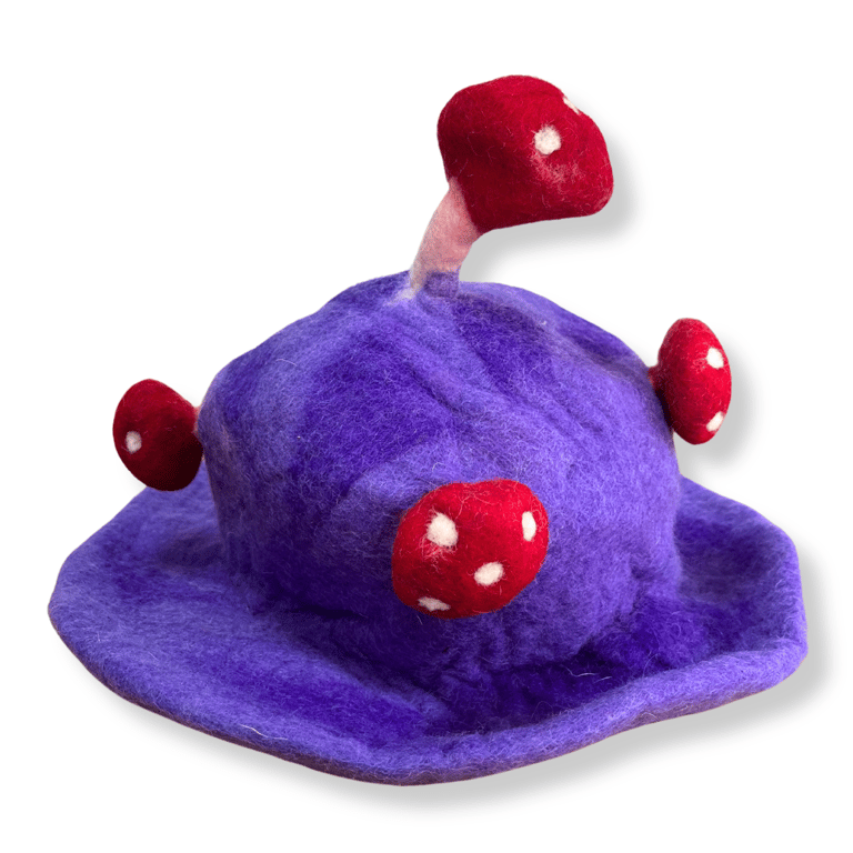 Felted Purple Haze Mushroom Hat - Cozy & Dreamy Style