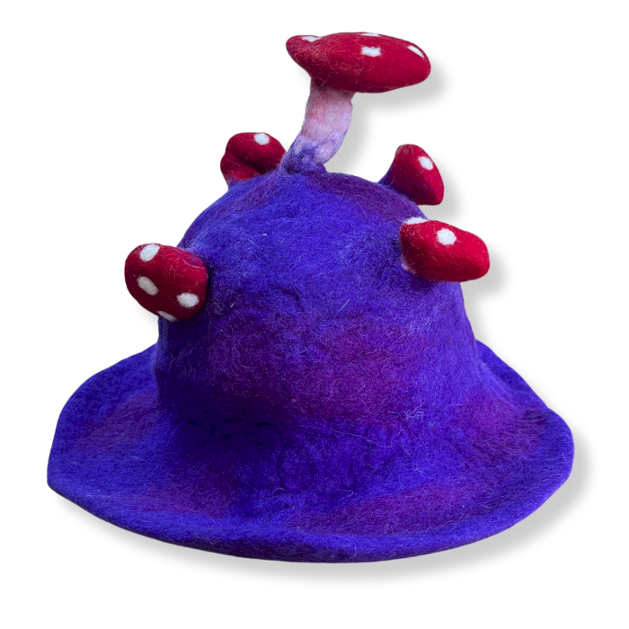 Felted Violet Mushroom Hat - Warm & Stylish by Brand Name