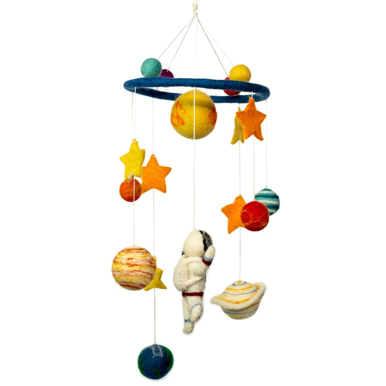 Felt Mobile Starman & Planets - Handcrafted, Unique Decor Item