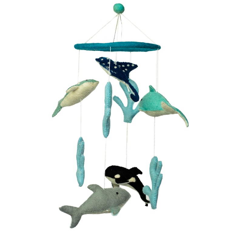 Felt Mobile - Handcrafted Marine Life Scene - Artisanal Creations