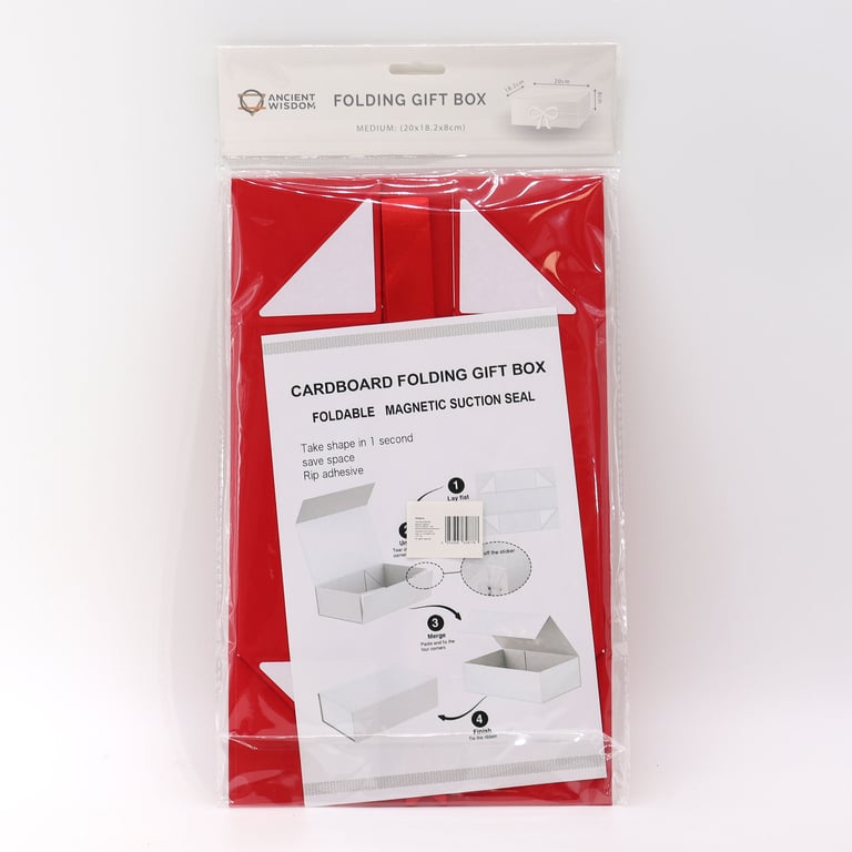 Red Medium Square Flat Pack Gift Box - Perfect Home Decor and Wedding Party Favor